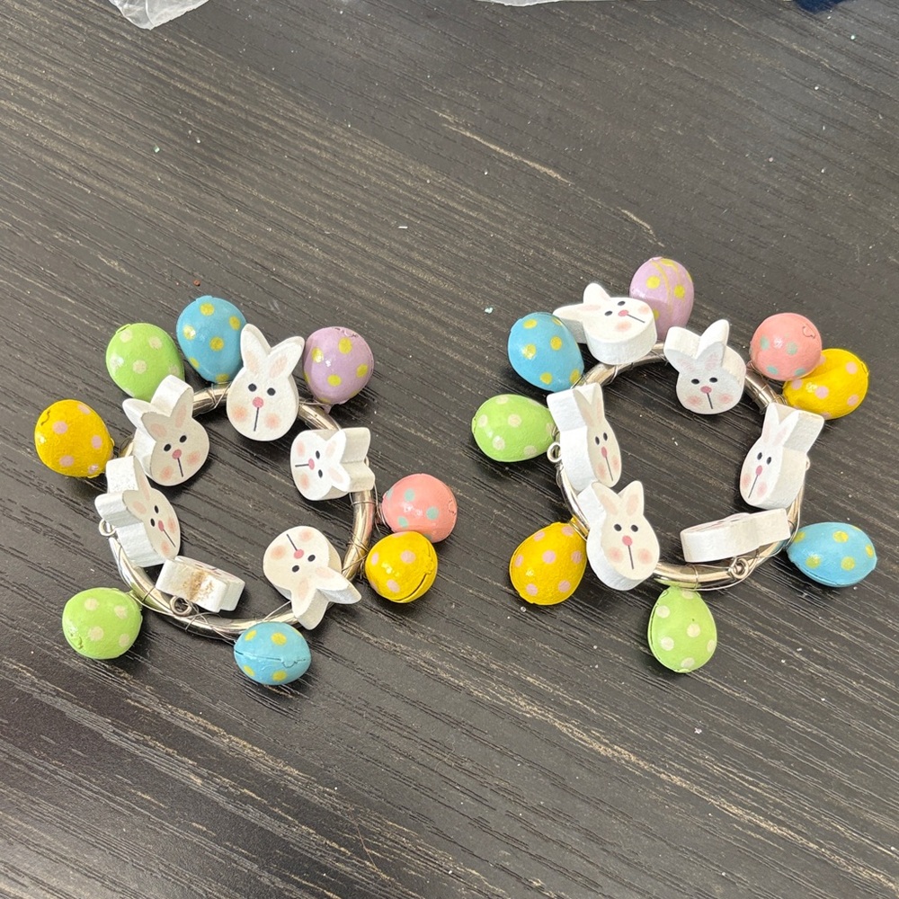 Colorful Bunny and Egg candle rings